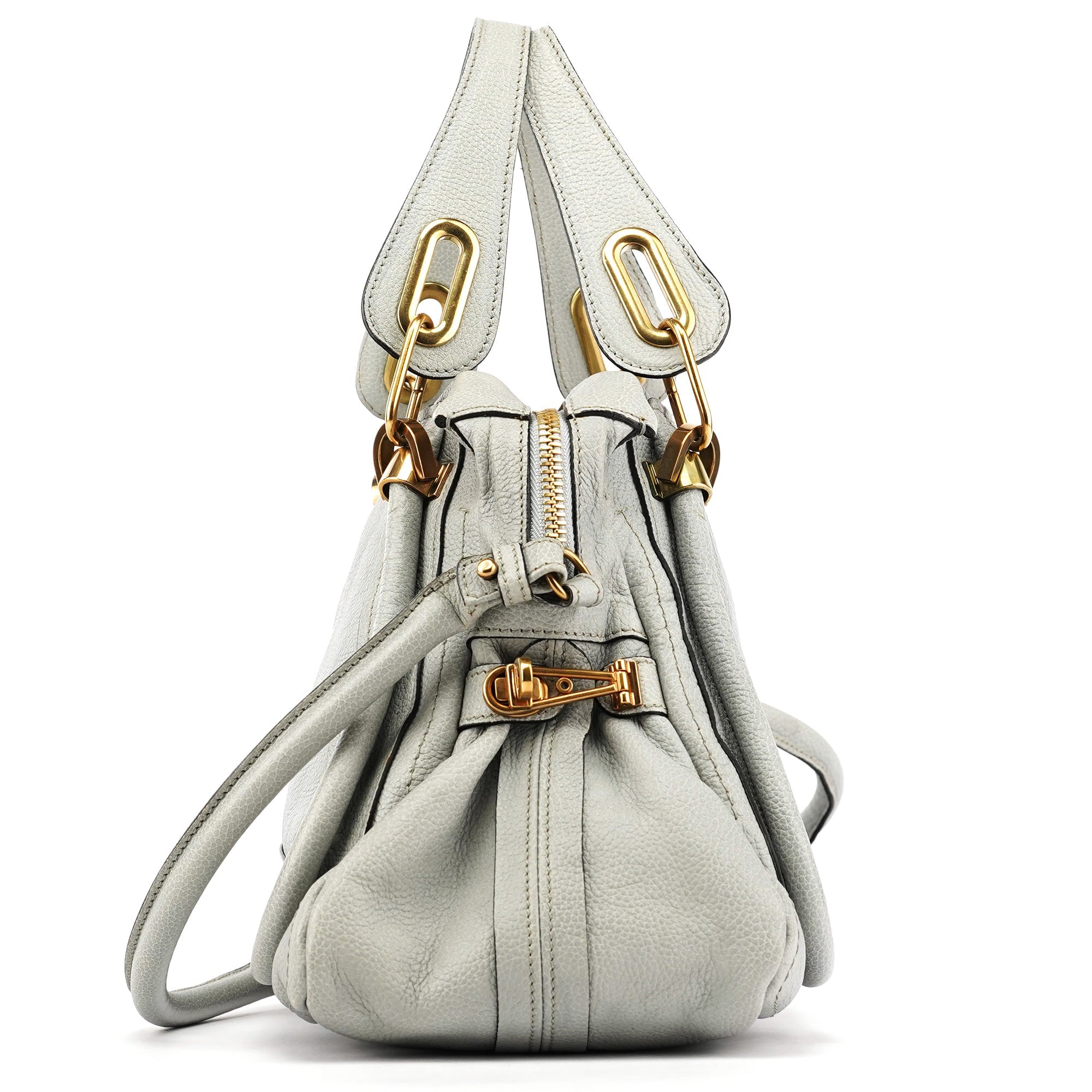 Chloe Grey Leather Paraty 2-Way Bag