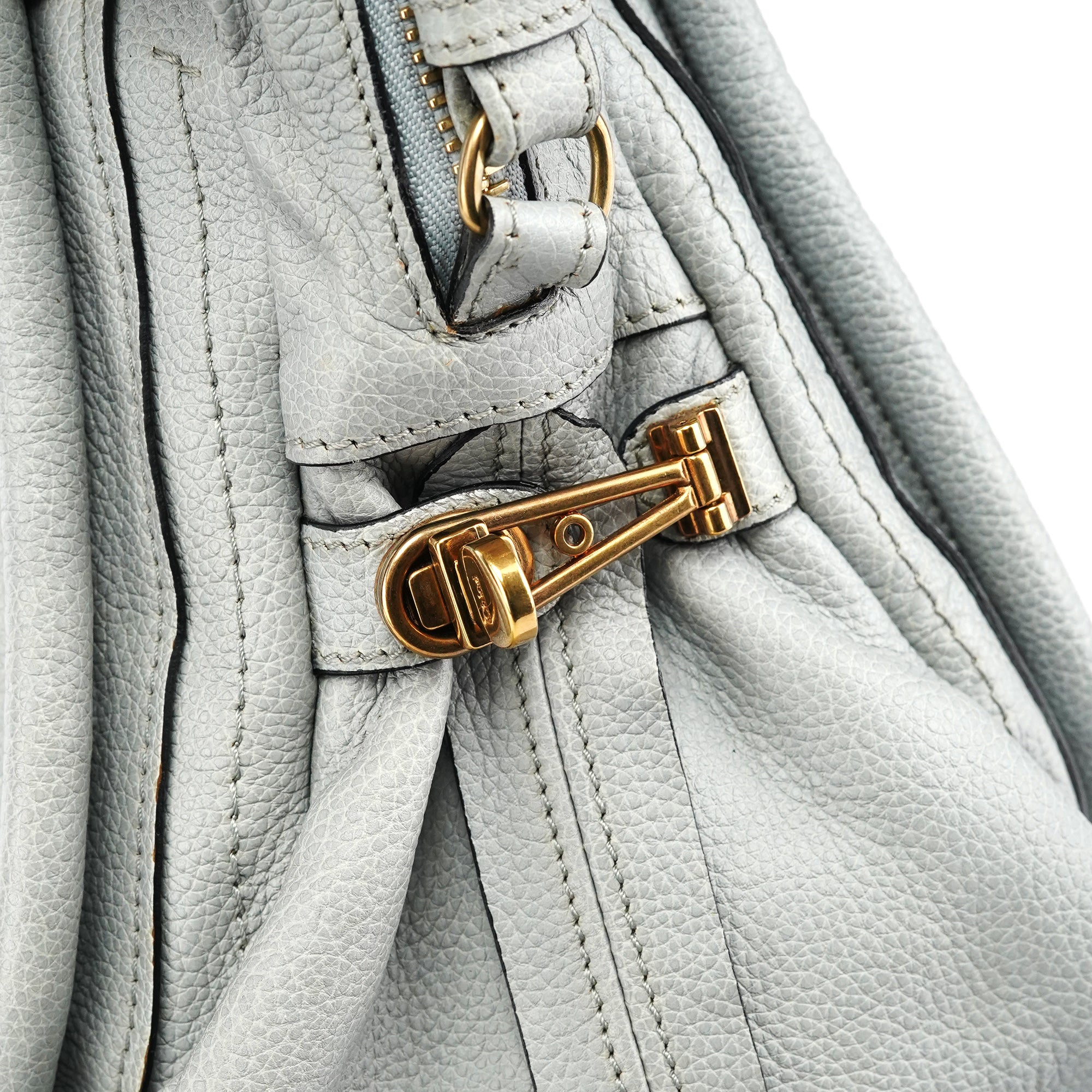 Chloe Grey Leather Paraty 2-Way Bag