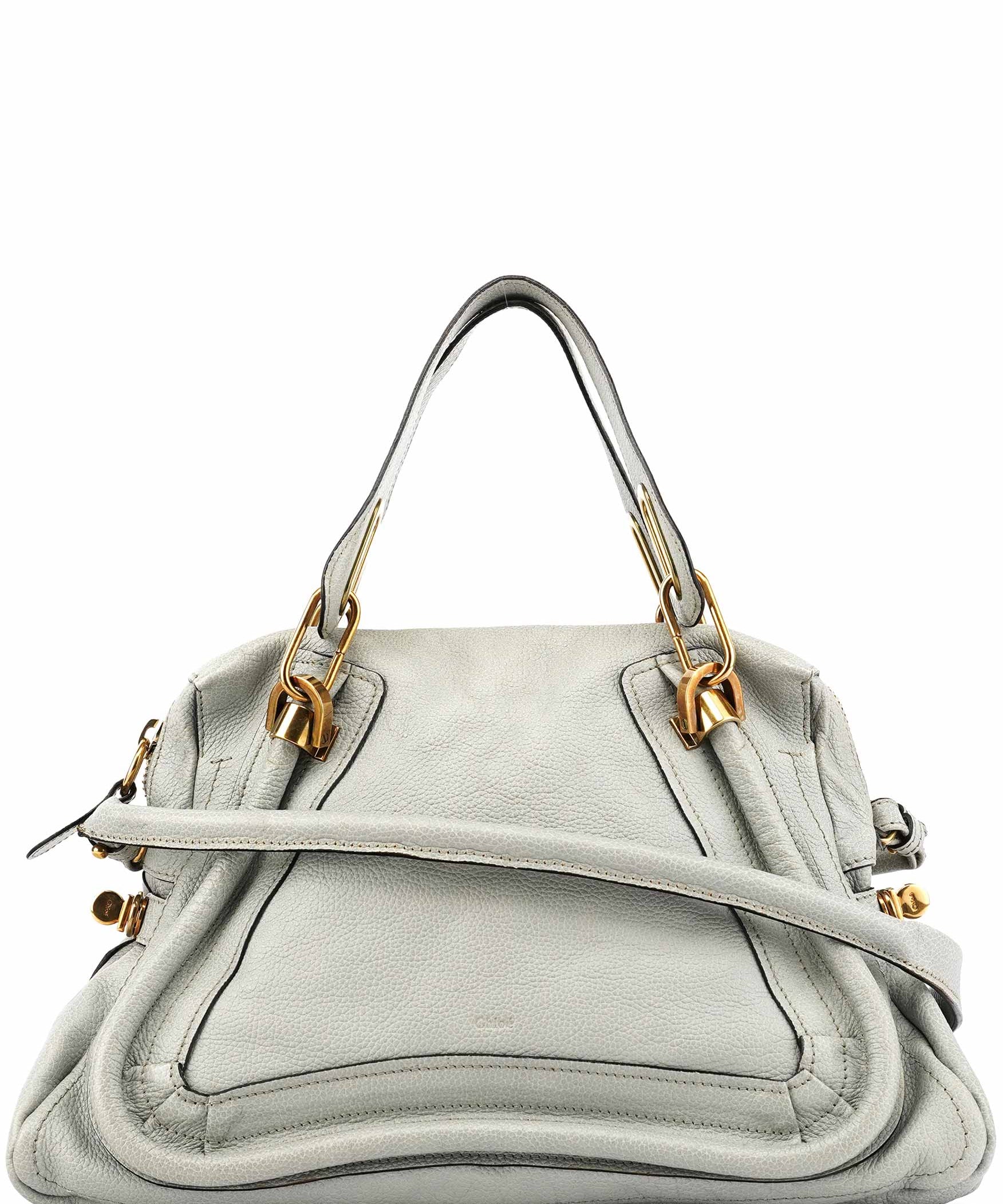 Chloe Grey Leather Paraty 2-Way Bag