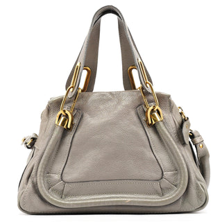 Chloe Grey Leather Paraty 2-Way Bag