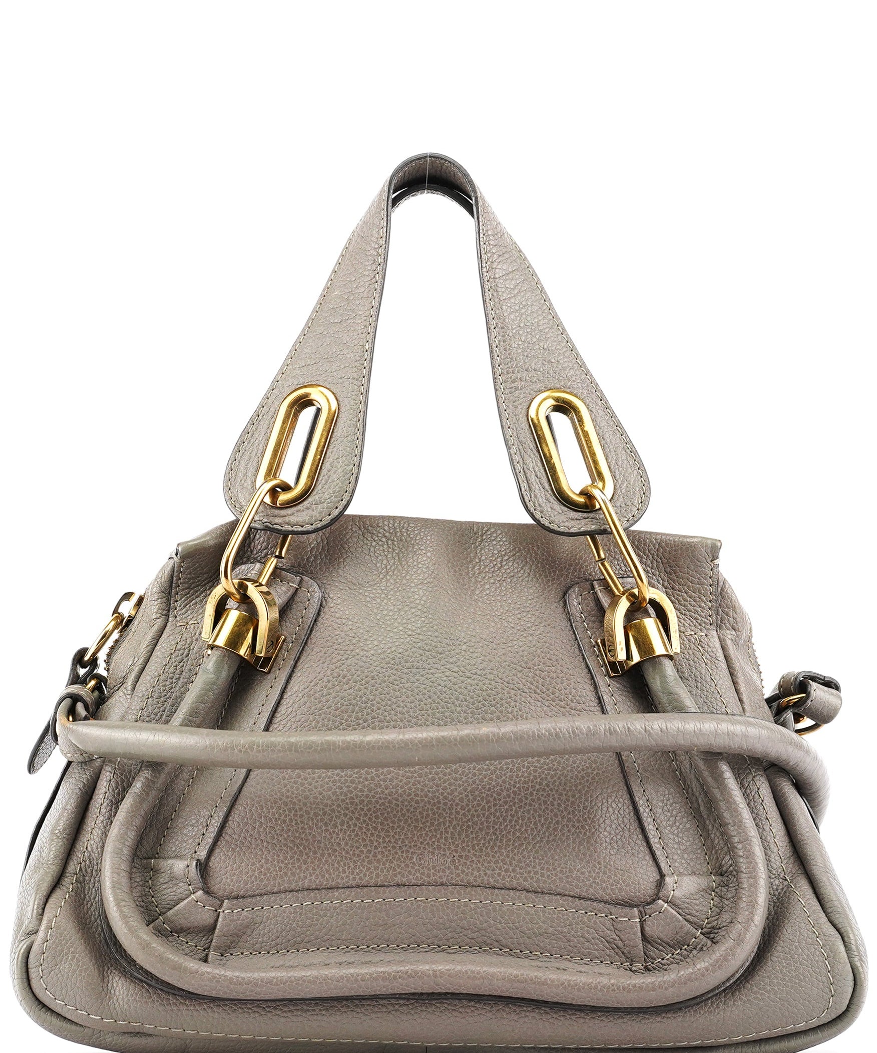 Chloe Grey Leather Paraty 2-Way Bag