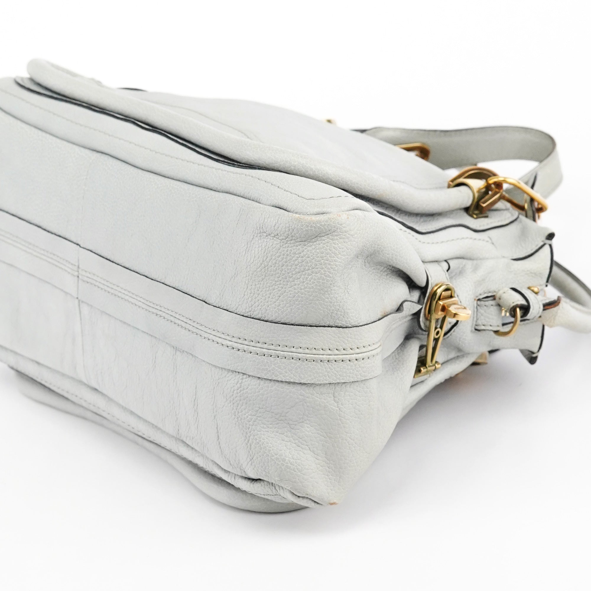 Chloe Grey Leather Paraty 2-Way Bag