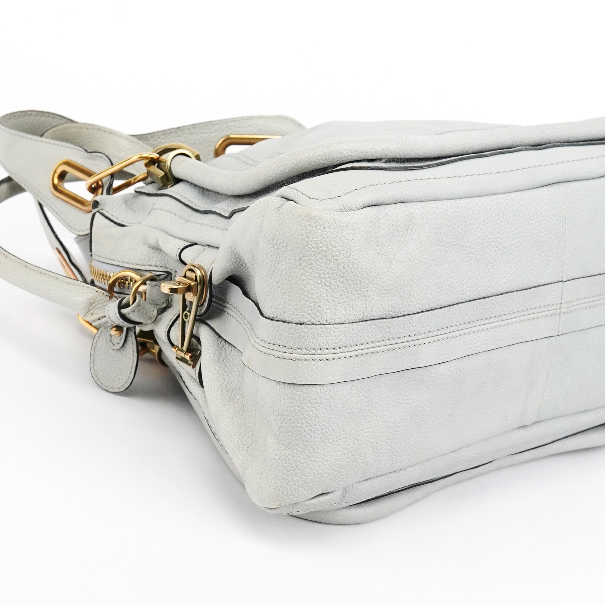 Chloe Grey Leather Paraty 2-Way Bag