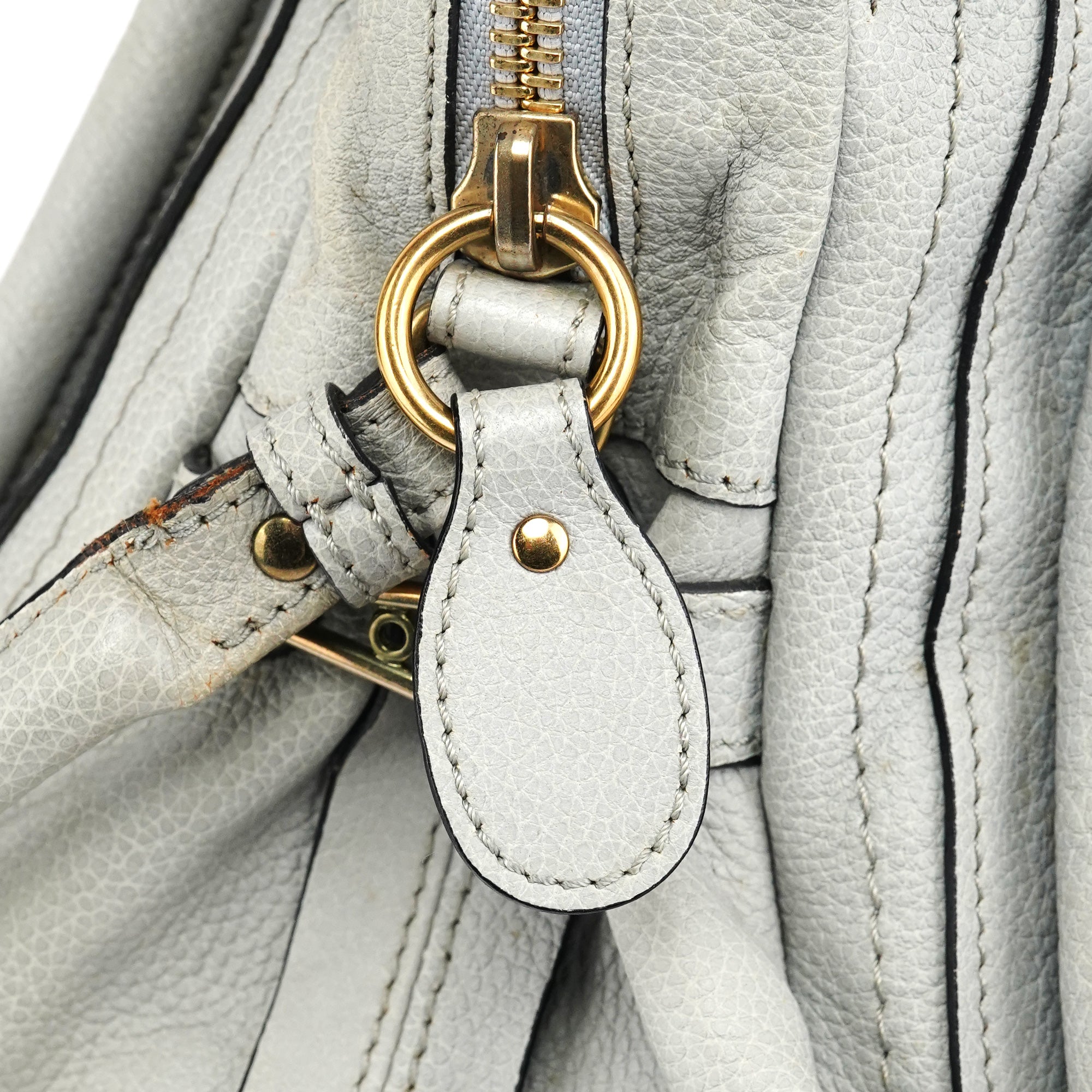 Chloe Grey Leather Paraty 2-Way Bag