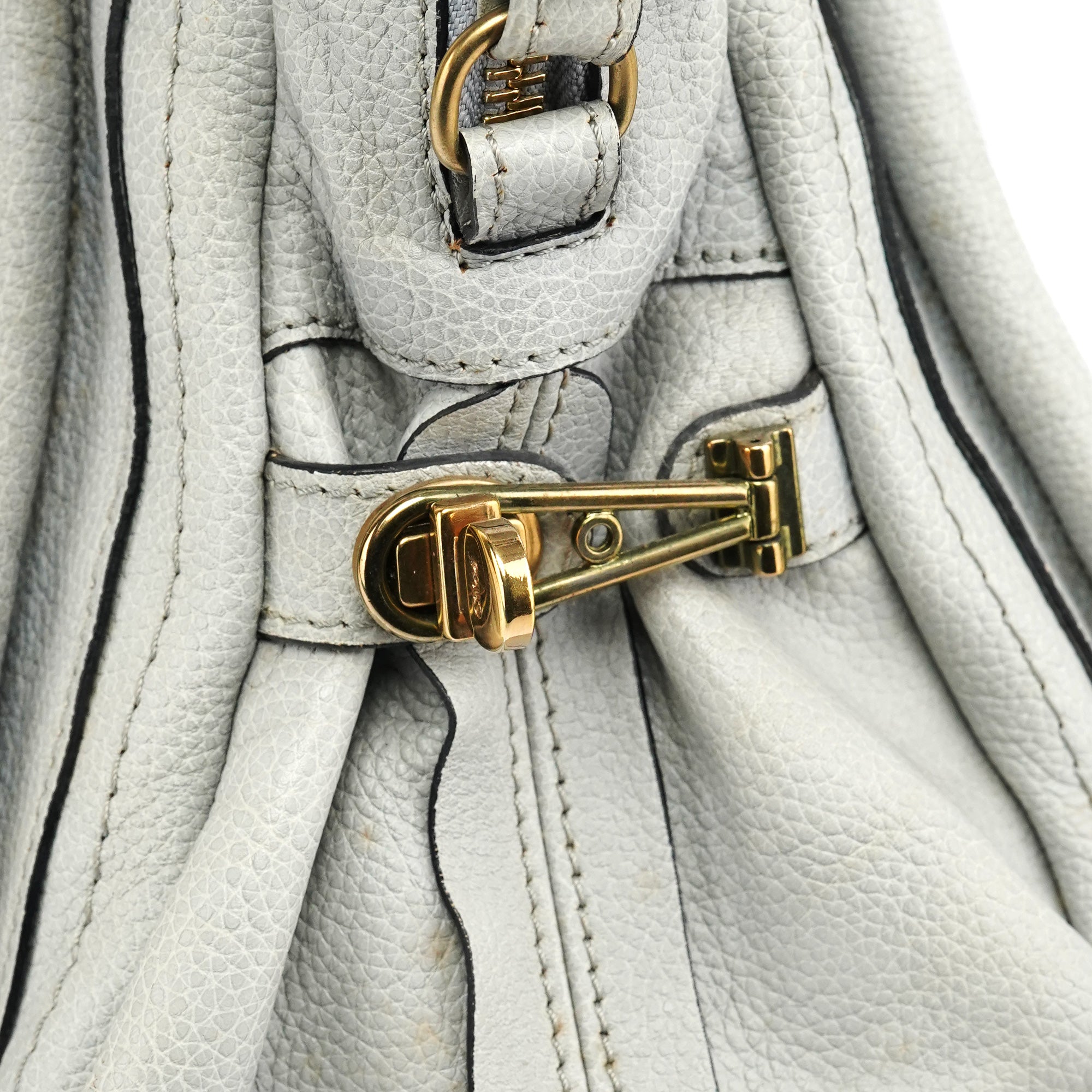 Chloe Grey Leather Paraty 2-Way Bag