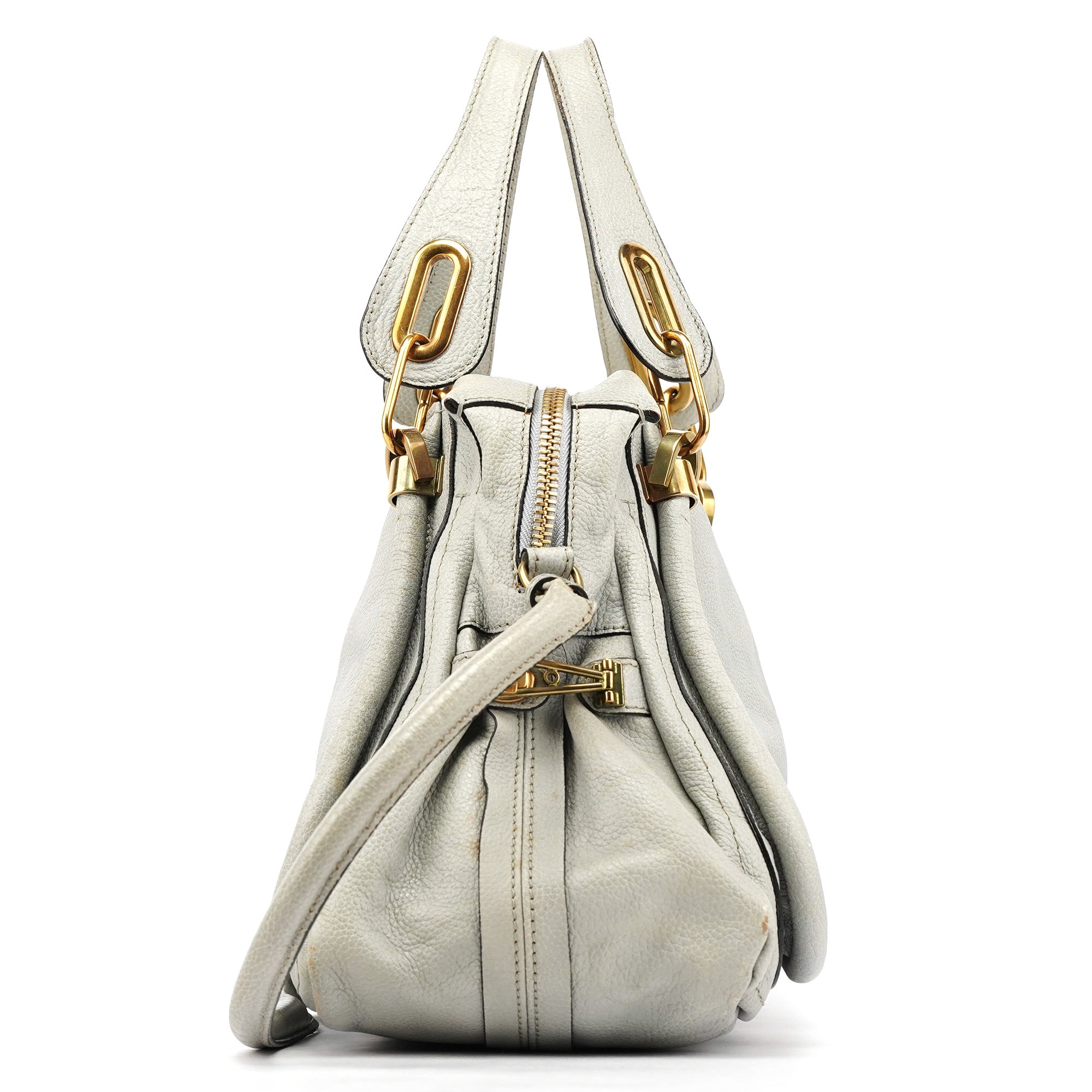 Chloe Grey Leather Paraty 2-Way Bag