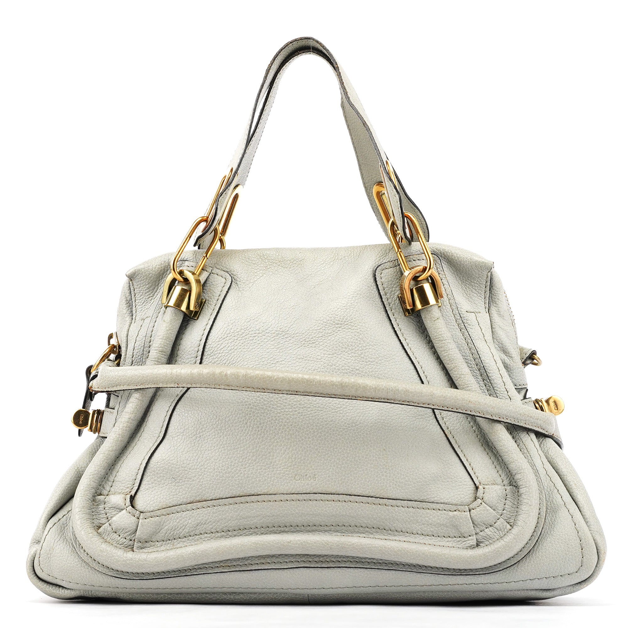 Chloe Grey Leather Paraty 2-Way Bag