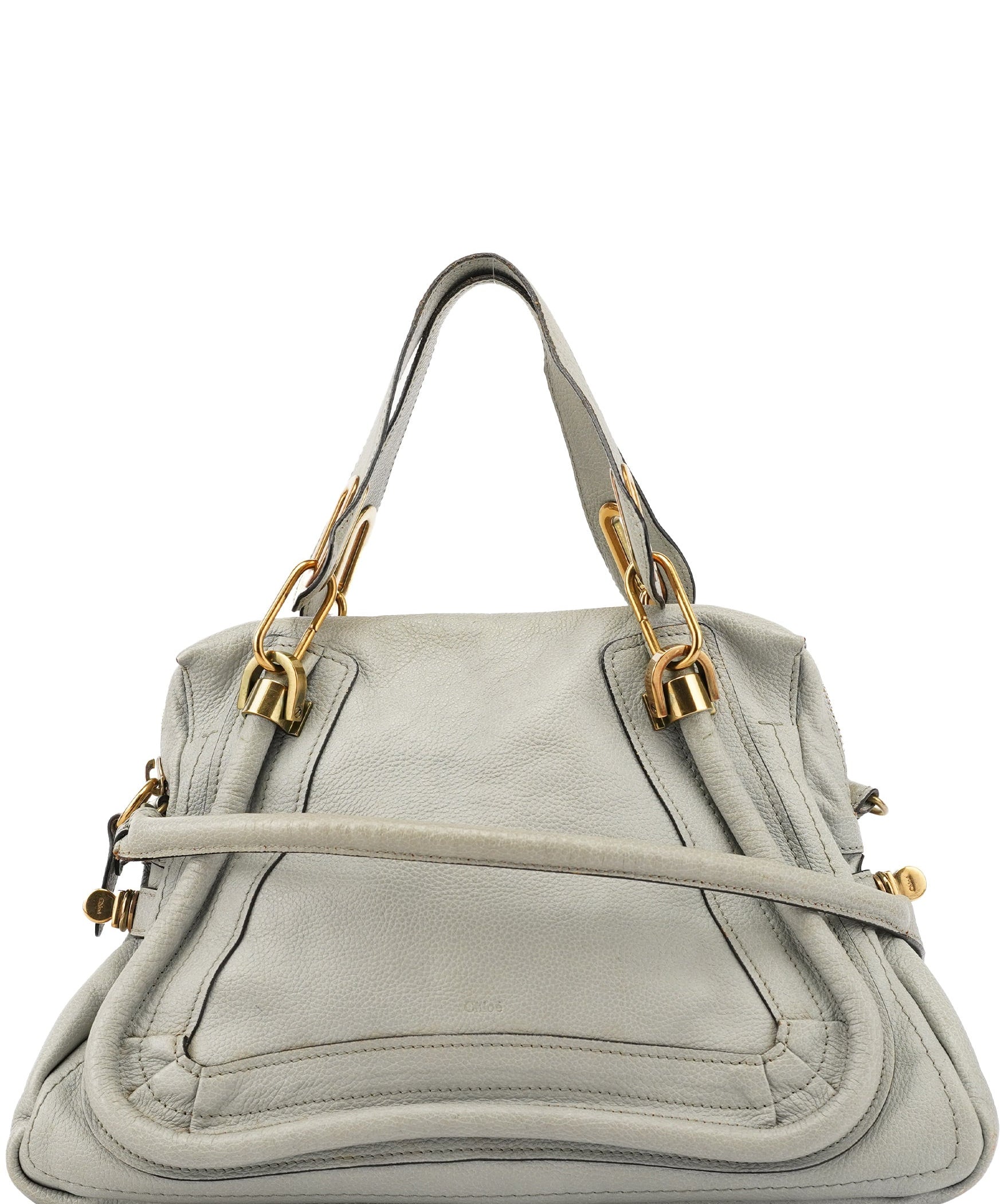 Chloe Grey Leather Paraty 2-Way Bag