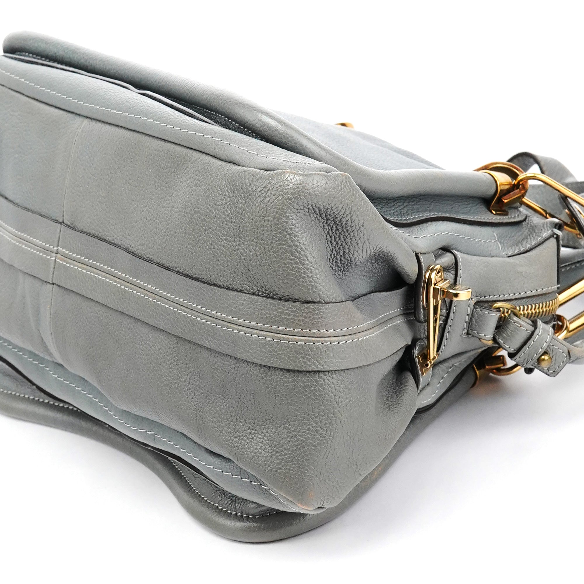 Chloé Paraty 2-Way Tasche aus grauem Leder