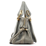 Chloé Paraty 2-Way Tasche aus grauem Leder