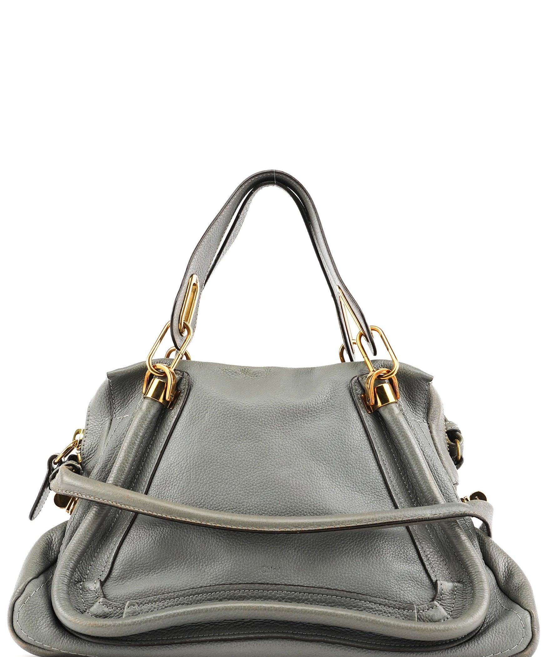 Chloe Grey Leather Paraty 2-Way Bag
