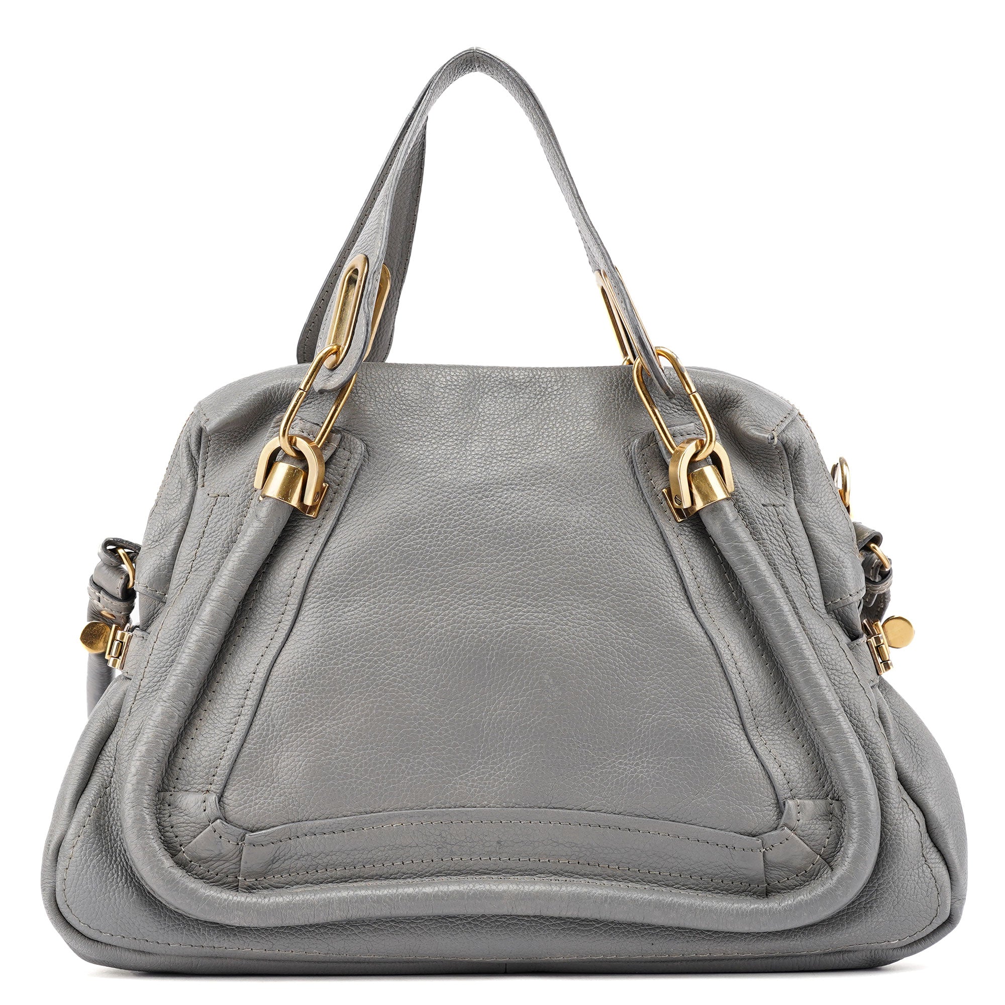 Chloé Paraty 2-Way Schultertasche aus grauem Leder