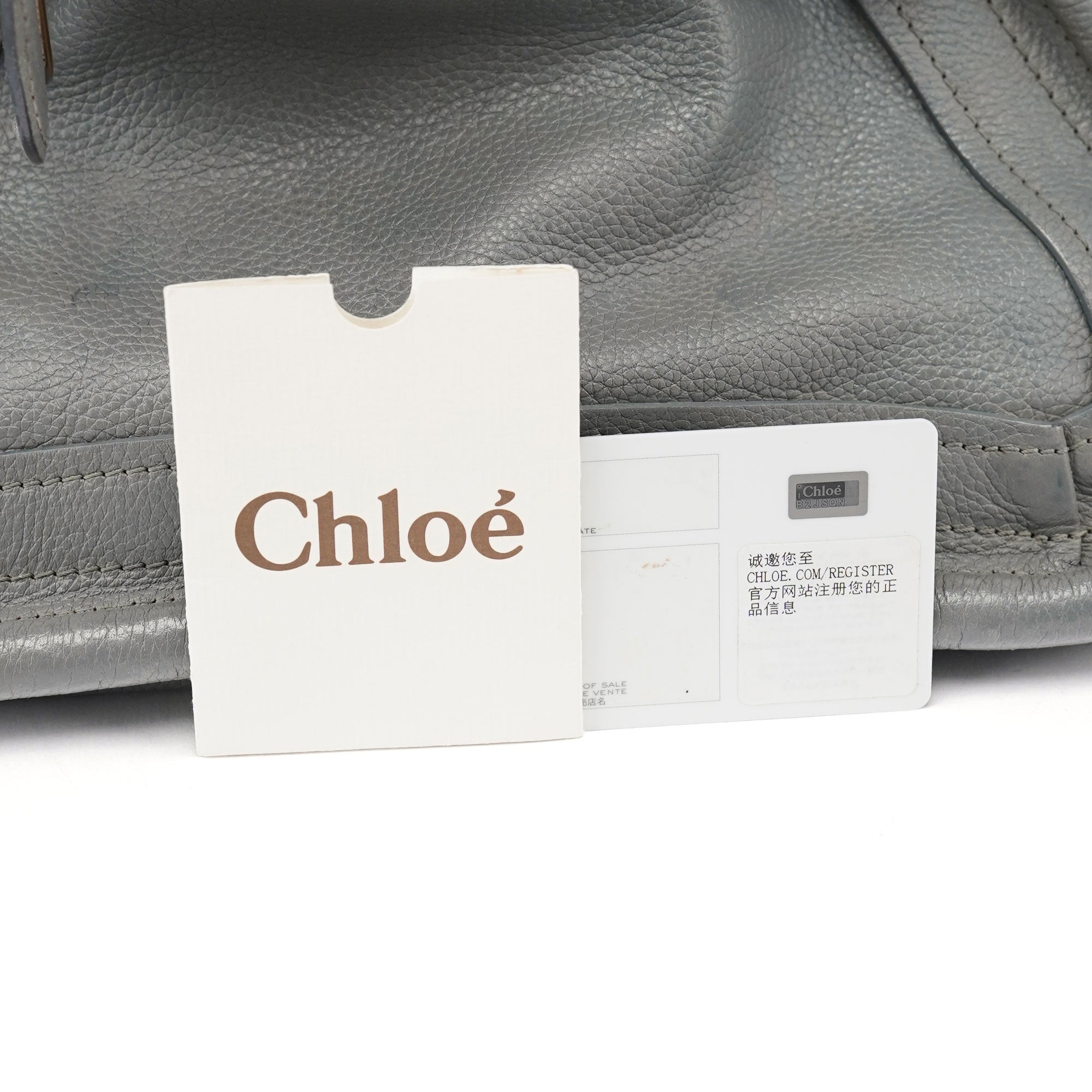 Chloé Paraty 2-Way Schultertasche aus grauem Leder
