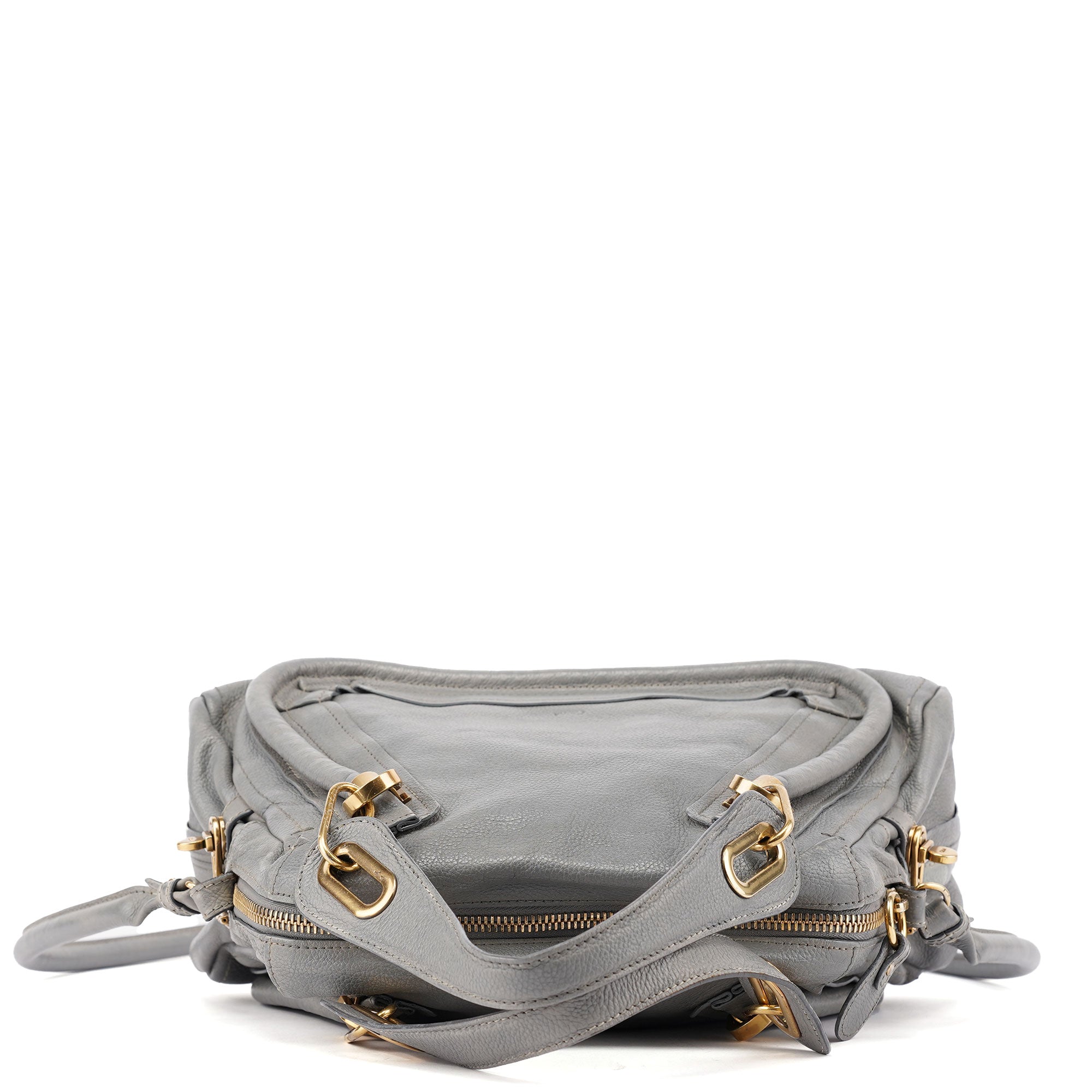 Chloé Paraty 2-Way Schultertasche aus grauem Leder