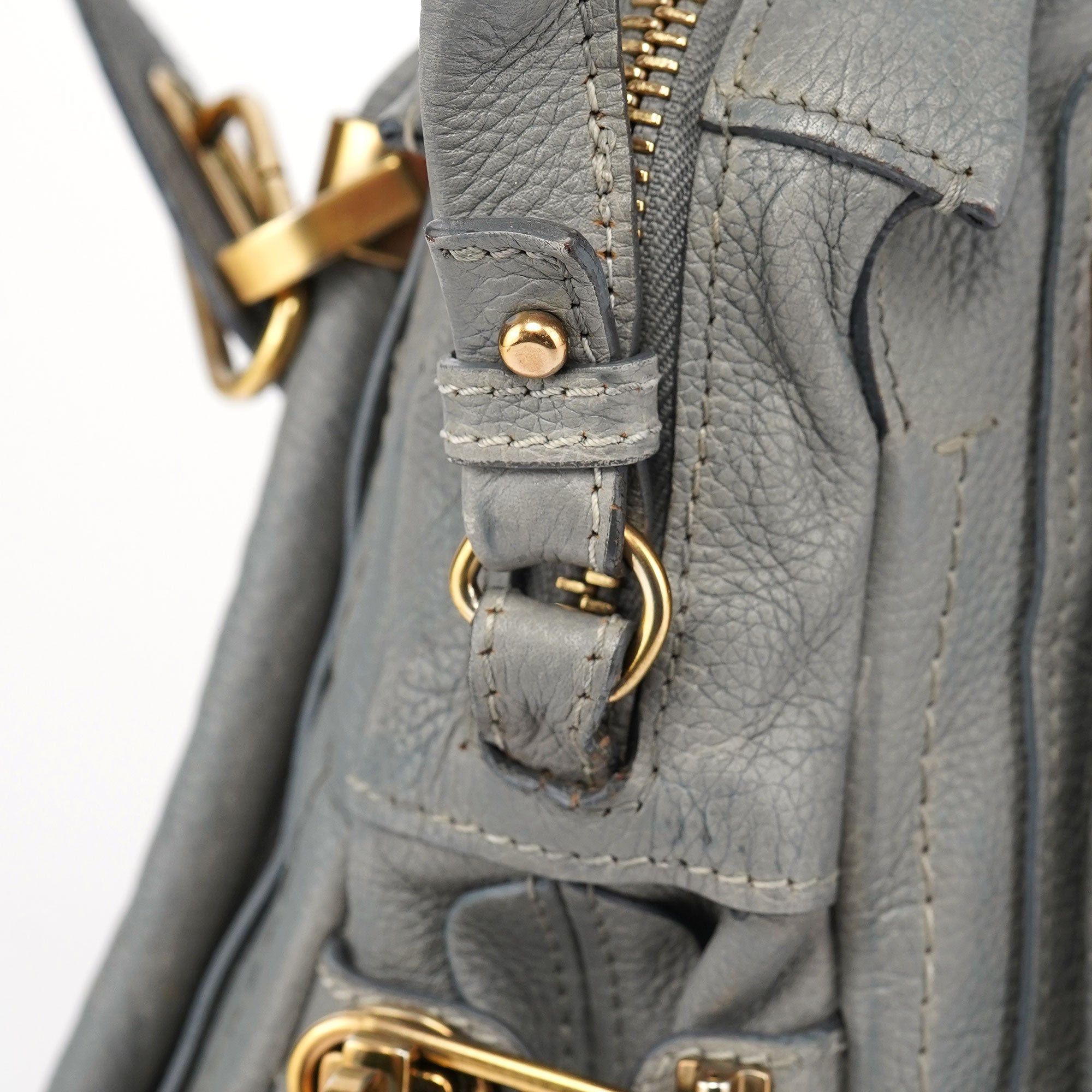 Chloé Paraty 2-Way Schultertasche aus grauem Leder