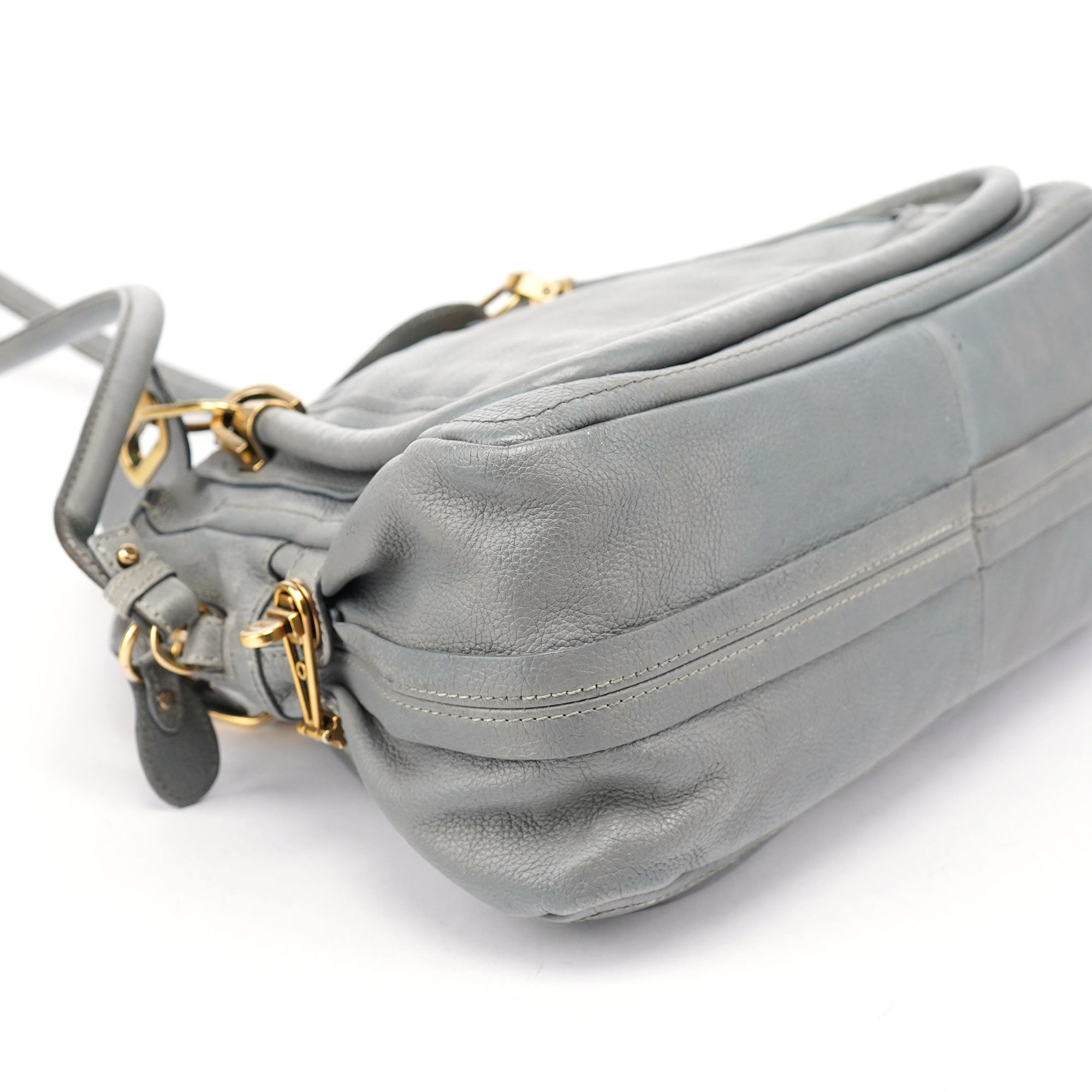 Chloé Paraty 2-Way Schultertasche aus grauem Leder