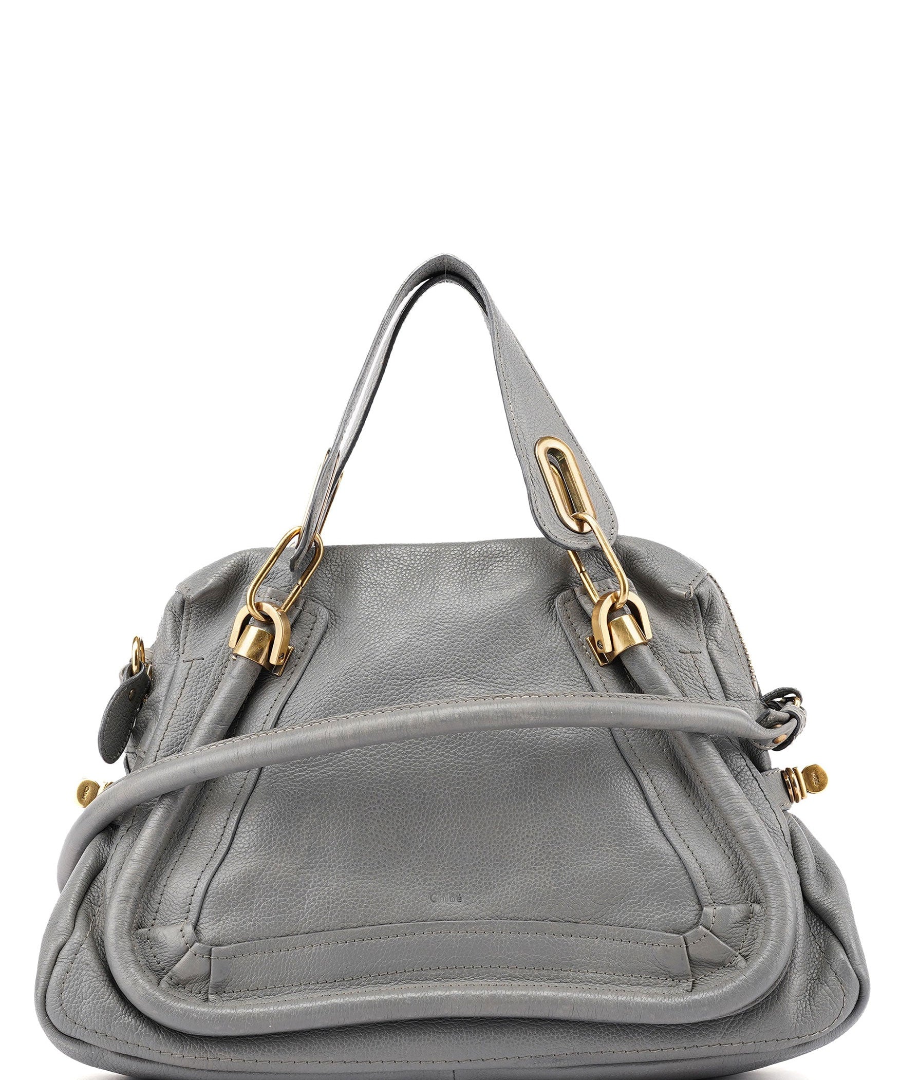 Chloé Grey Leather Paraty 2-Way Shoulder Bag