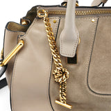 Chloé Hayley 2-Way Bag aus grauem Leder und Veloursleder