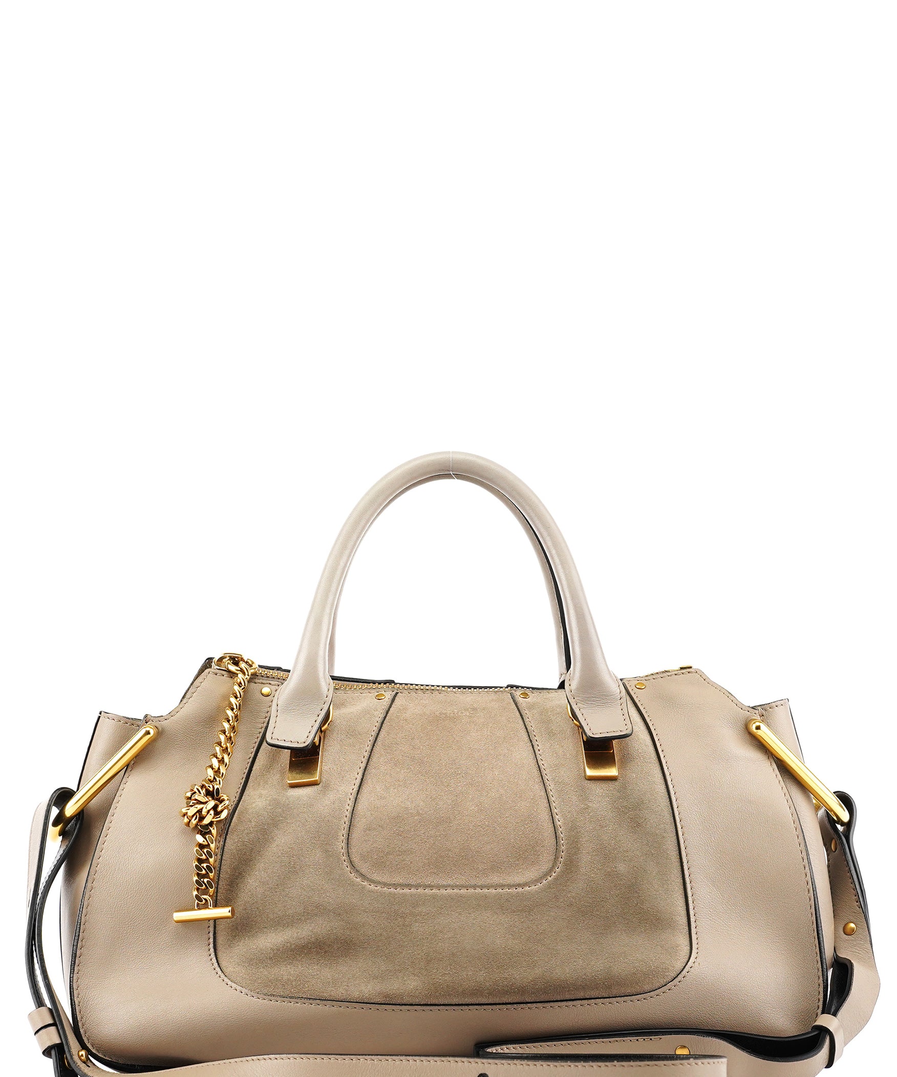 Chloé Grey Leather Suede Hayley 2-Way Bag