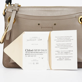 Chloe Grey Leather Suede Roy 2-Way Bag