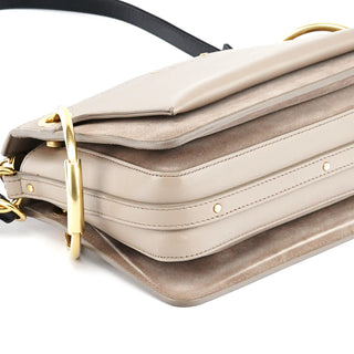 Chloe Grey Leather Suede Roy 2-Way Bag