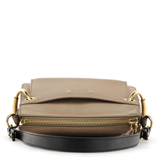 Chloe Grey Leather Suede Roy 2-Way Bag