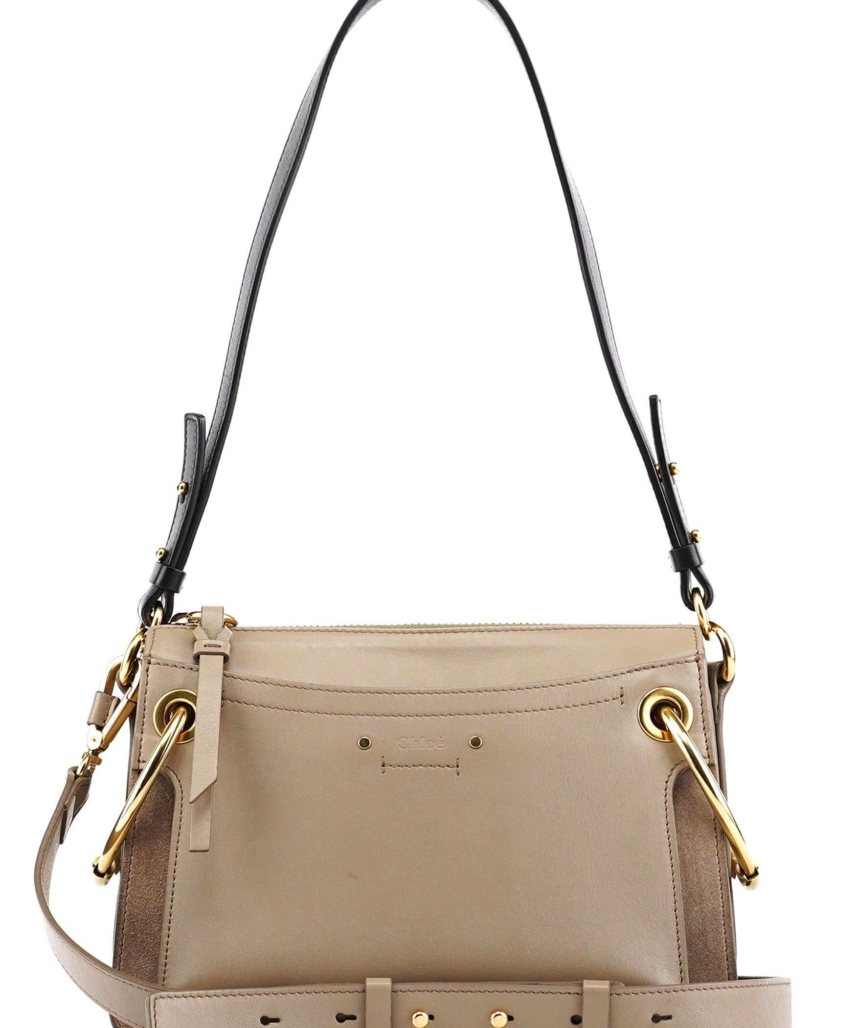 Chloe Grey Leather Suede Roy 2-Way Bag