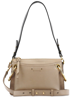 Chloe Grey Leather Suede Roy 2-Way Bag