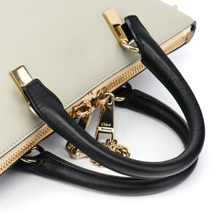 Chloe Grey Navy Leather Bailey 2-Way Bag