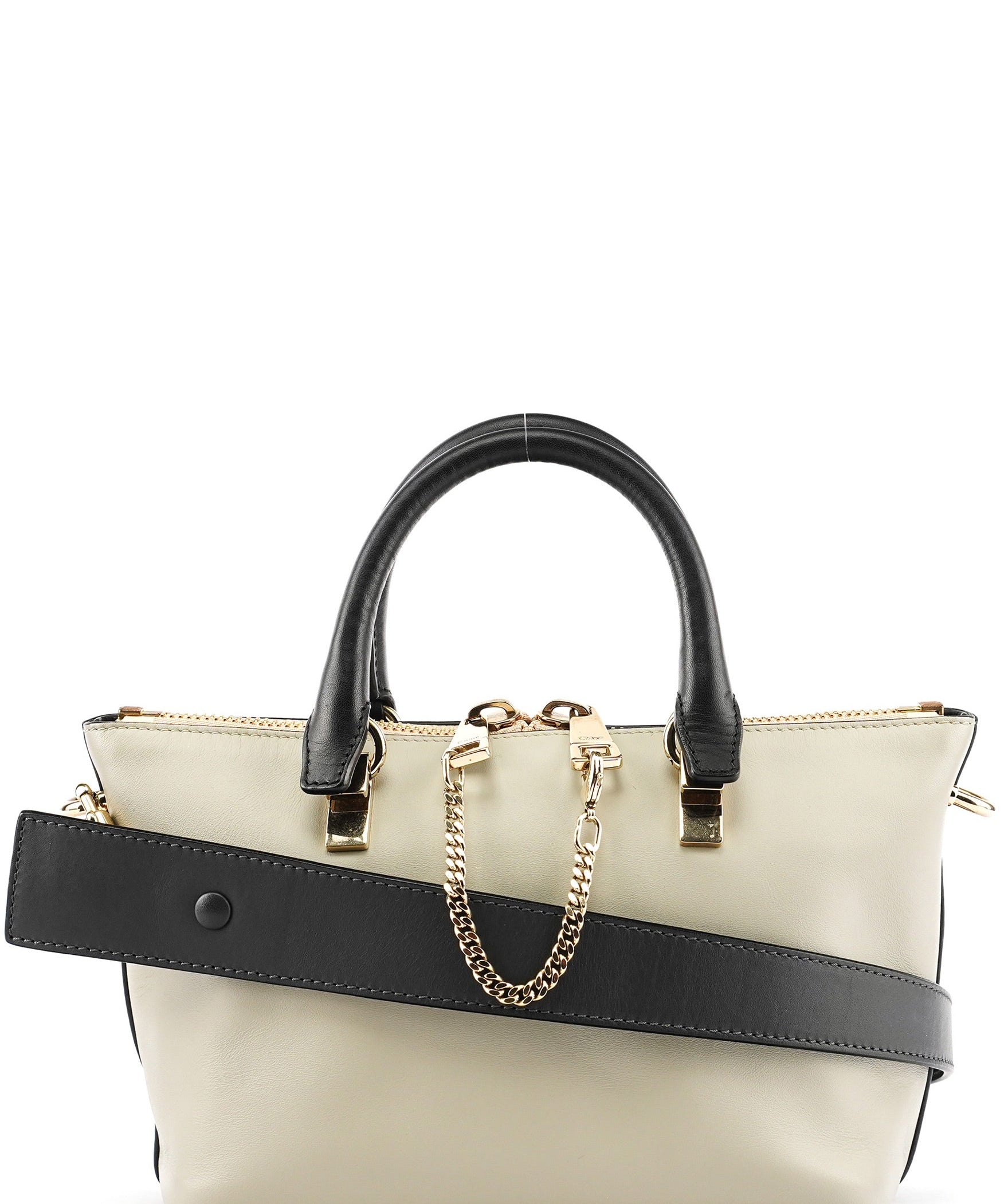 Chloe Grey Navy Leather Bailey 2-Way Bag