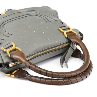 Chloé Grey Studded Leather Marcie 2-Way Bag