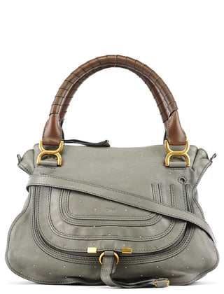 Chloé Grey Studded Leather Marcie 2-Way Bag