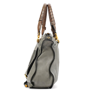 Chloé Grey Studded Leather Marcie 2-Way Bag
