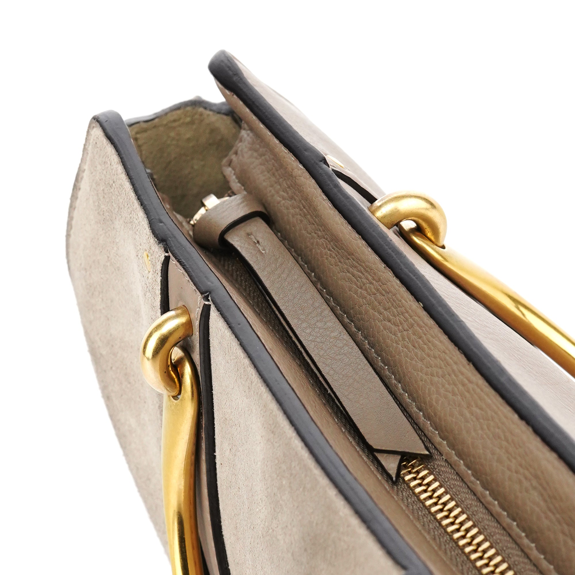 Chloe Grey Suede Leather Pixie 2-Way Bag