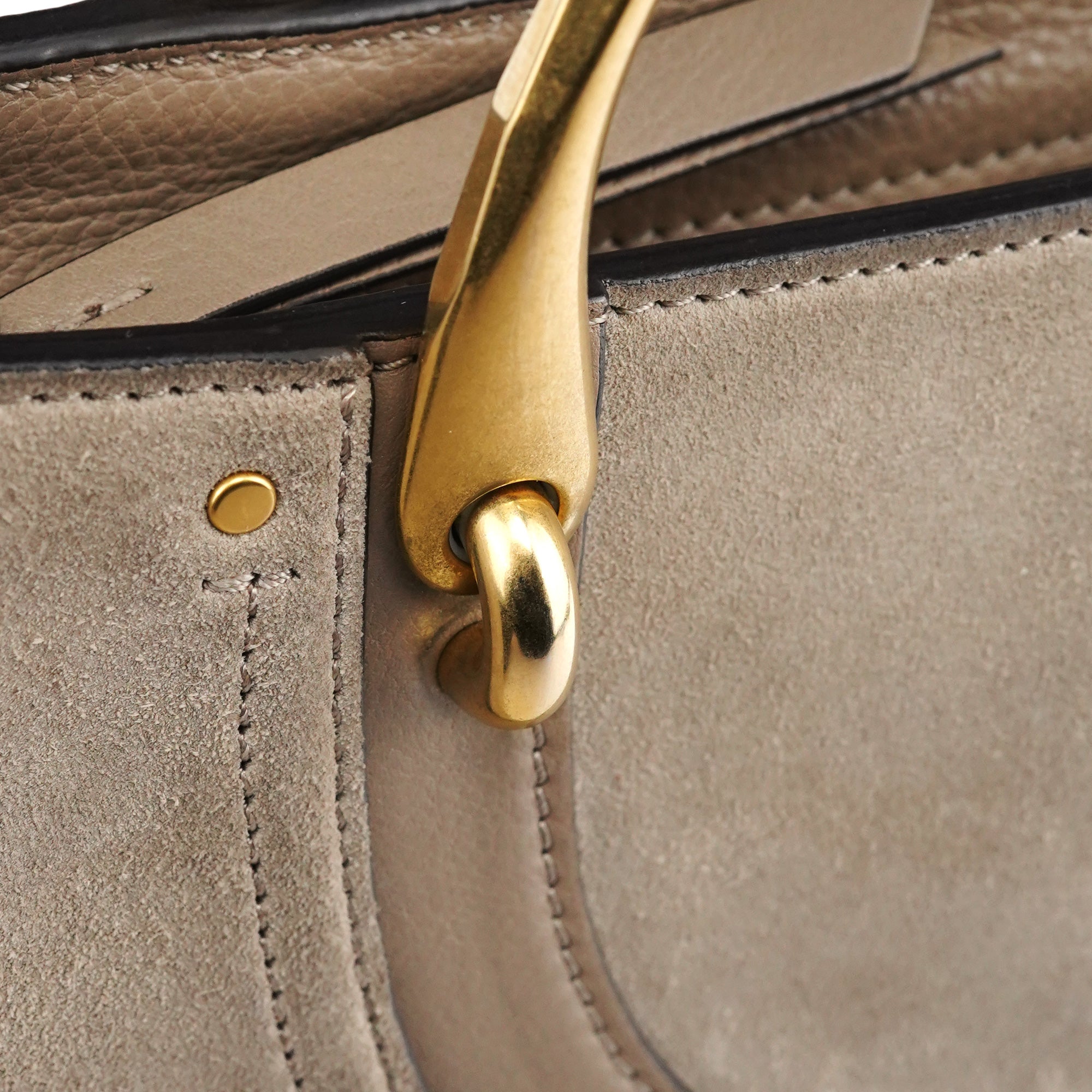 Chloe Grey Suede Leather Pixie 2-Way Bag