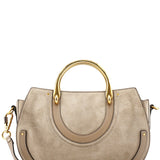 Chloe Grey Suede Leather Pixie 2-Way Bag