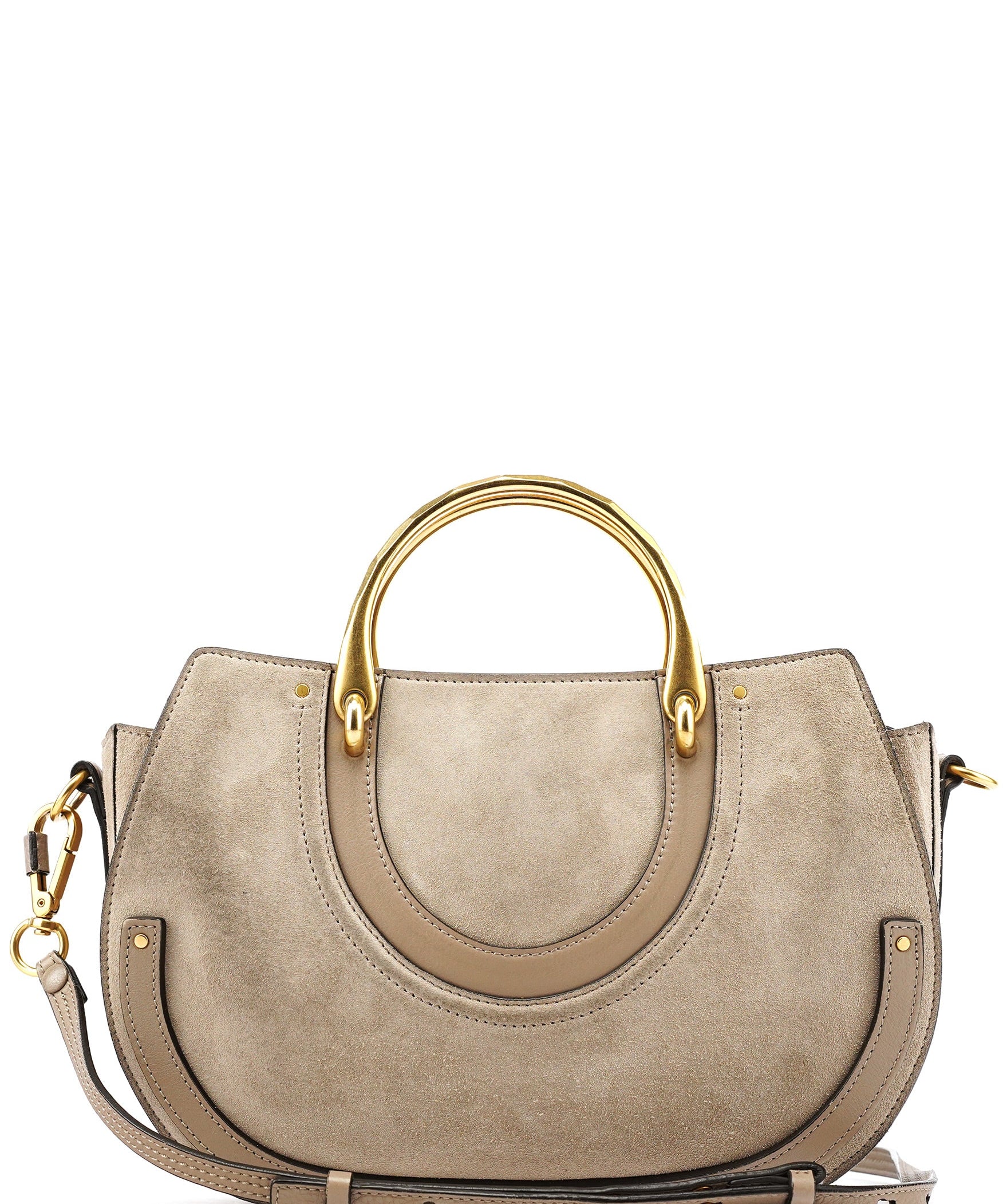 Chloe Grey Suede Leather Pixie 2-Way Bag