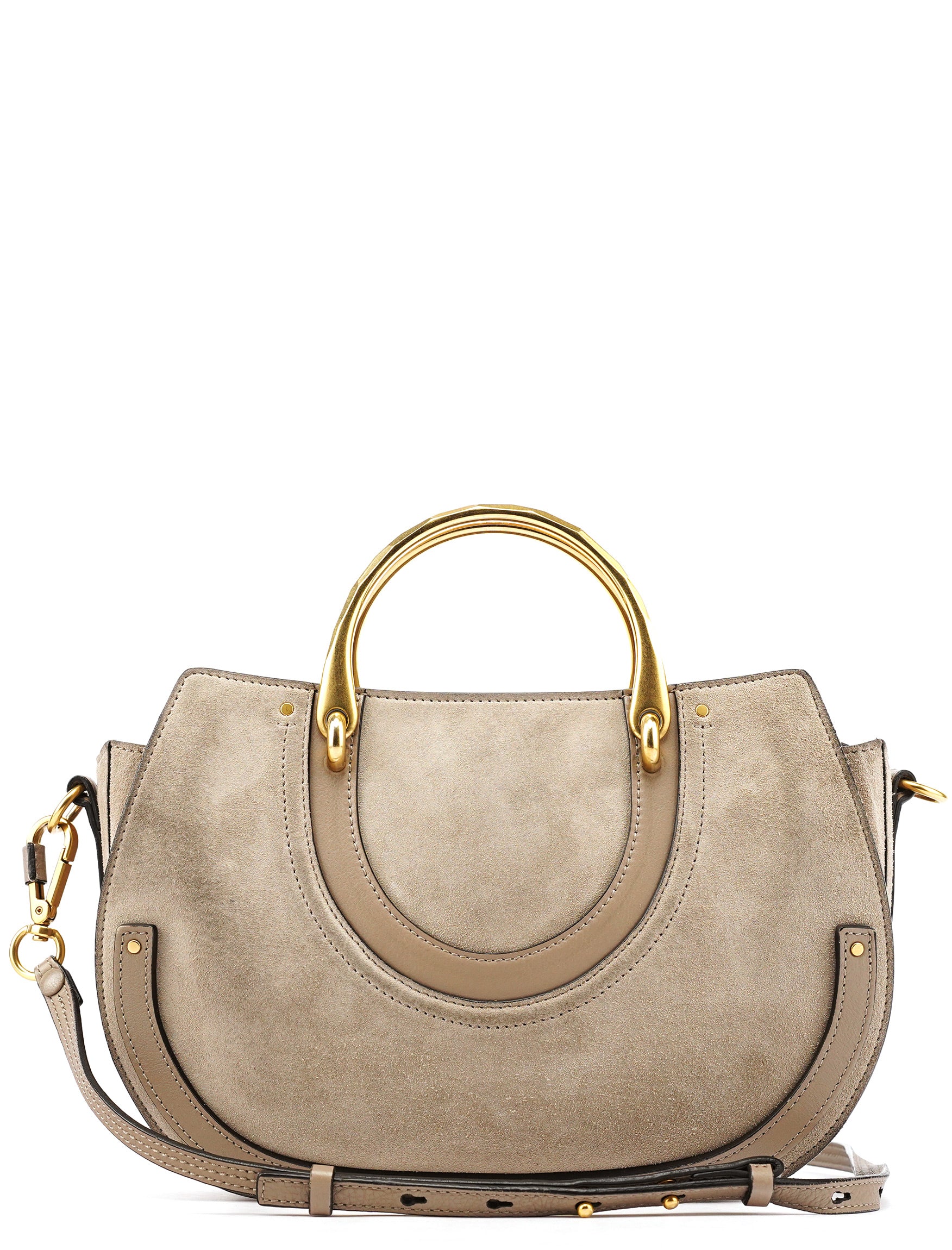 Chloe Grey Suede Leather Pixie 2-Way Bag