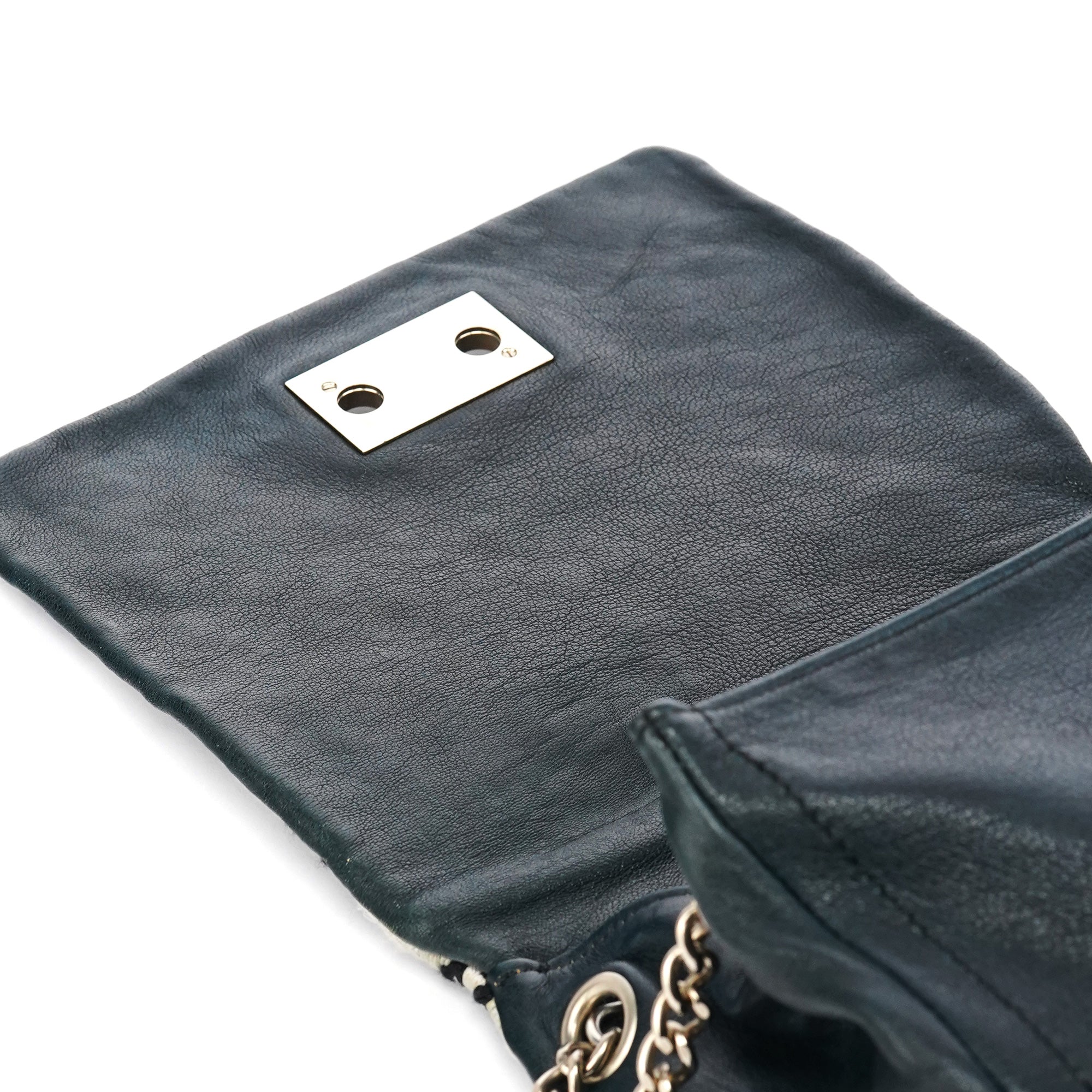 Chloe Grey Wool Knit Chain Shoulder Bag