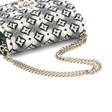 Chloe Grey Wool Knit Chain Shoulder Bag