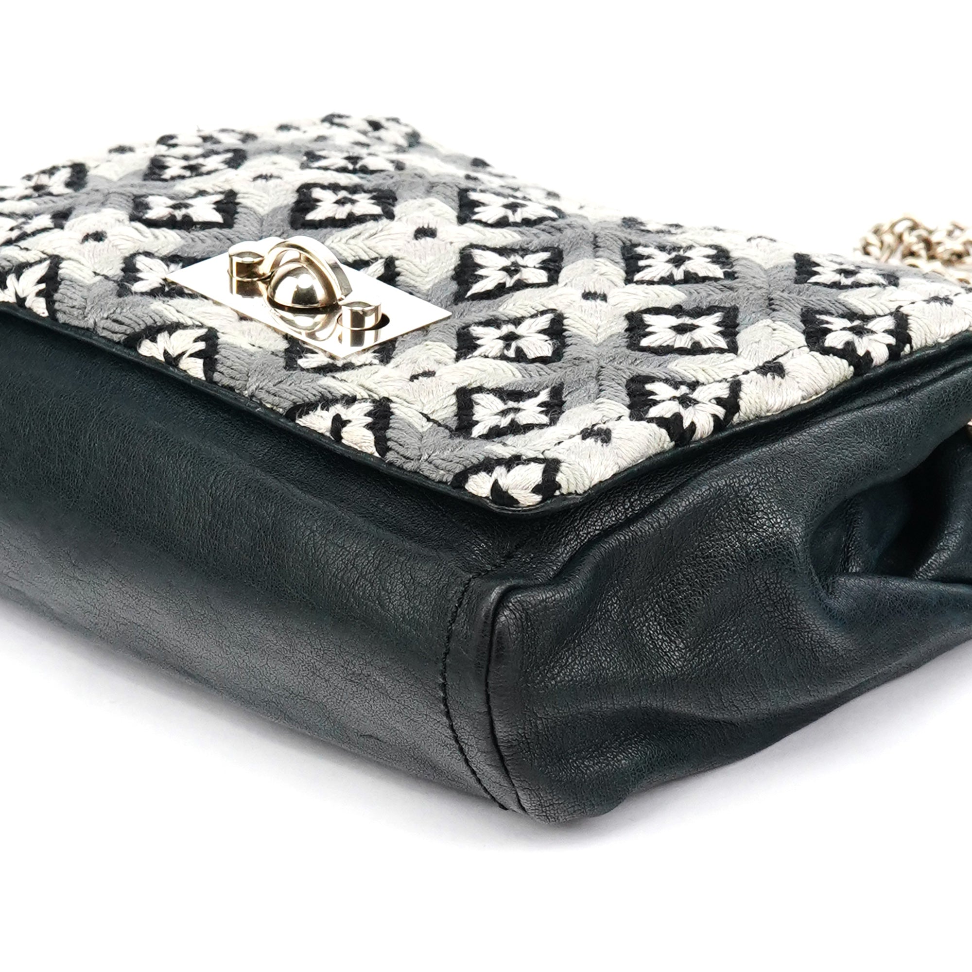 Chloe Grey Wool Knit Chain Shoulder Bag