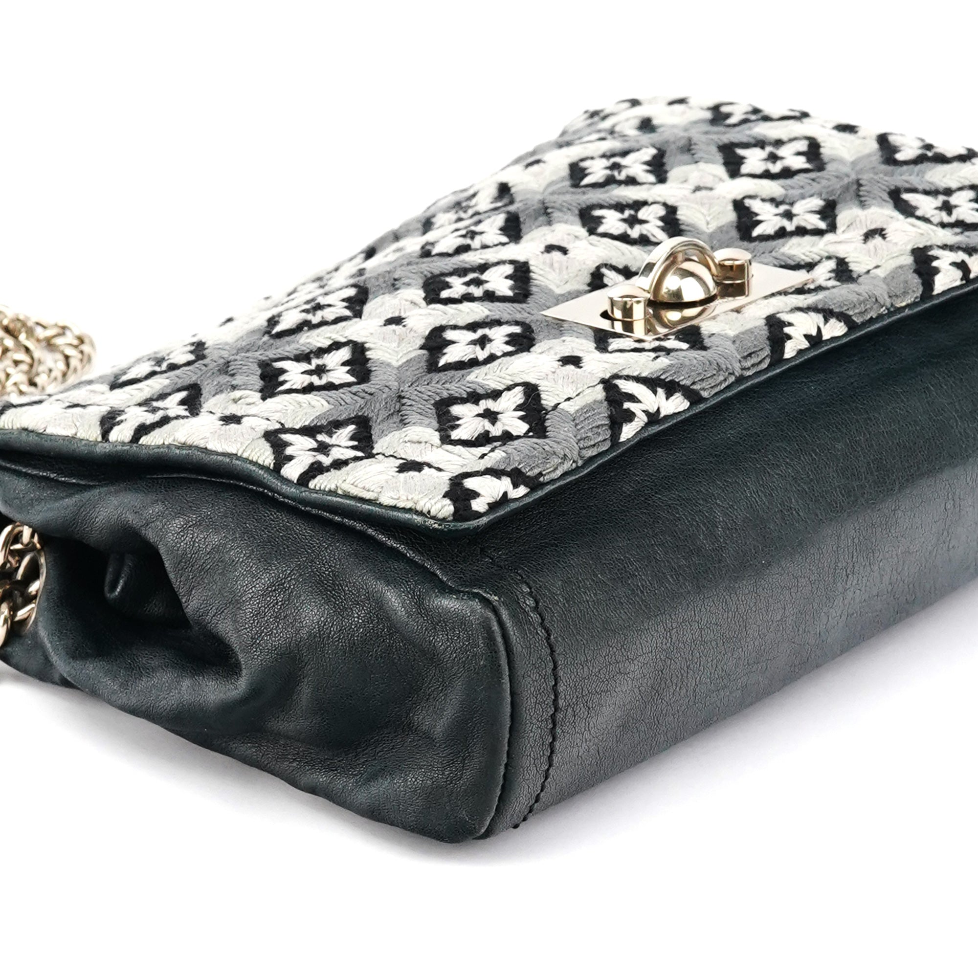 Chloe Grey Wool Knit Chain Shoulder Bag