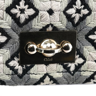 Chloe Grey Wool Knit Chain Shoulder Bag