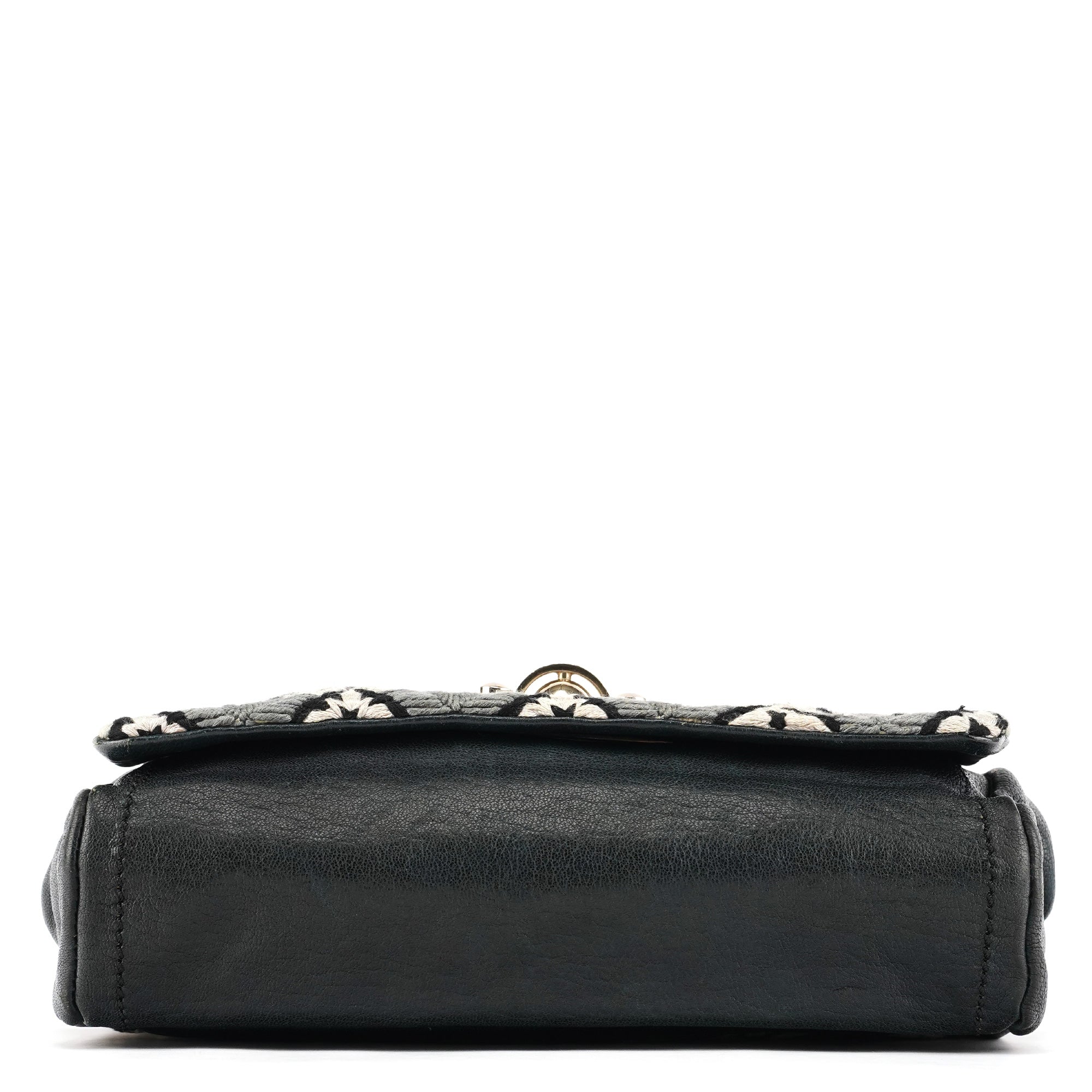 Chloe Grey Wool Knit Chain Shoulder Bag