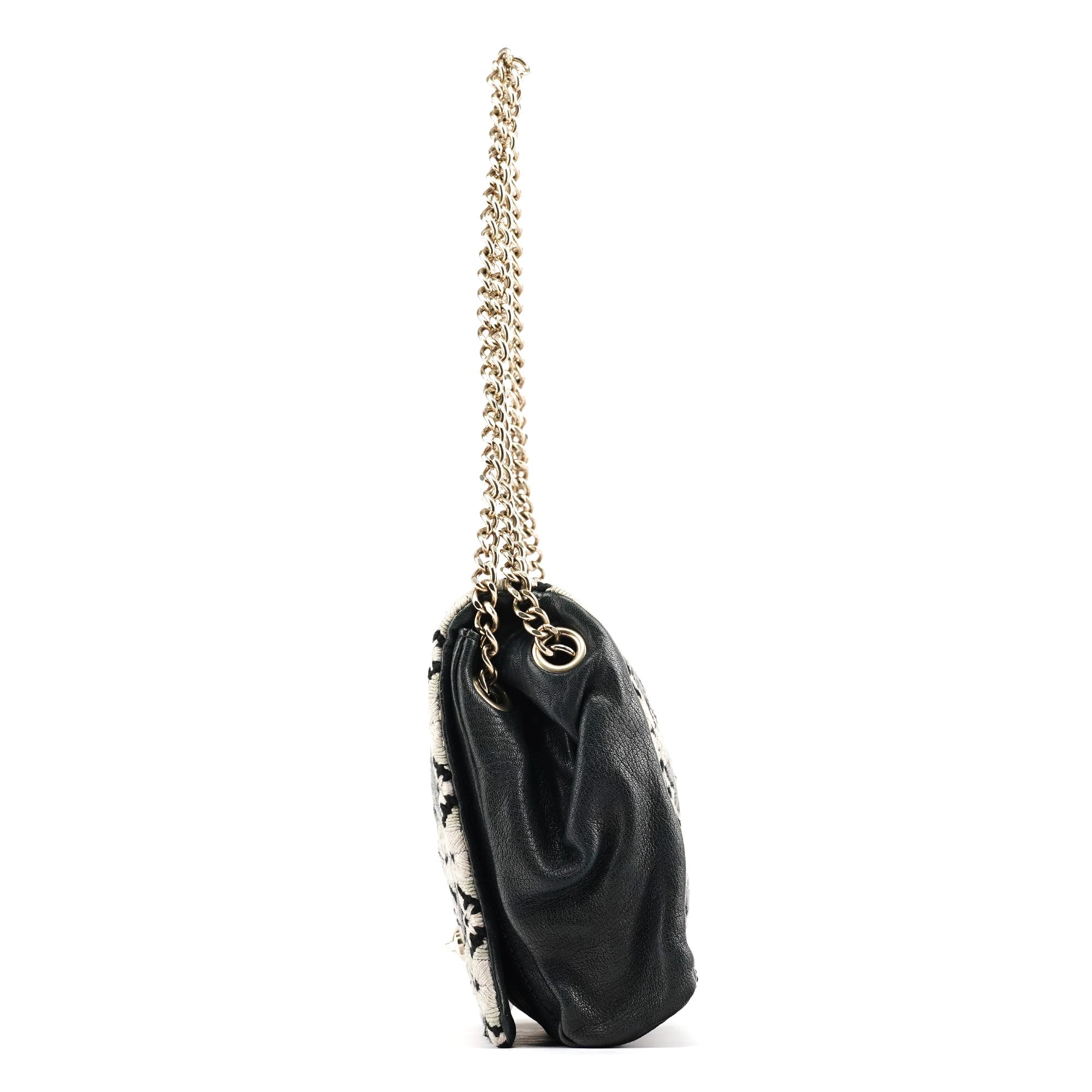 Chloe Grey Wool Knit Chain Shoulder Bag