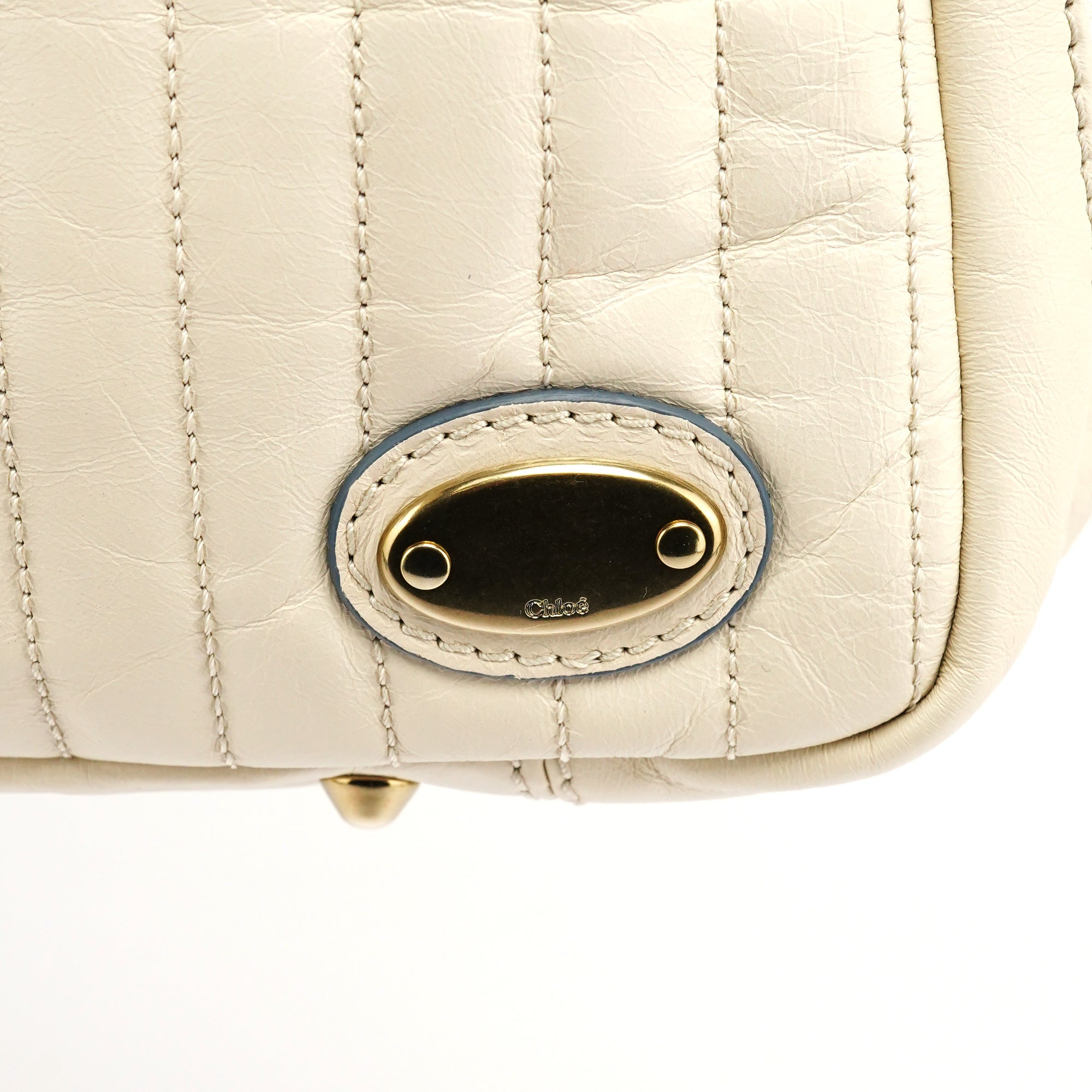 Chloe Ivory Leather Bay Tote Bag