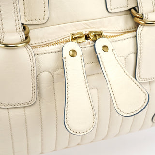 Chloe Ivory Leather Bay Tote Bag