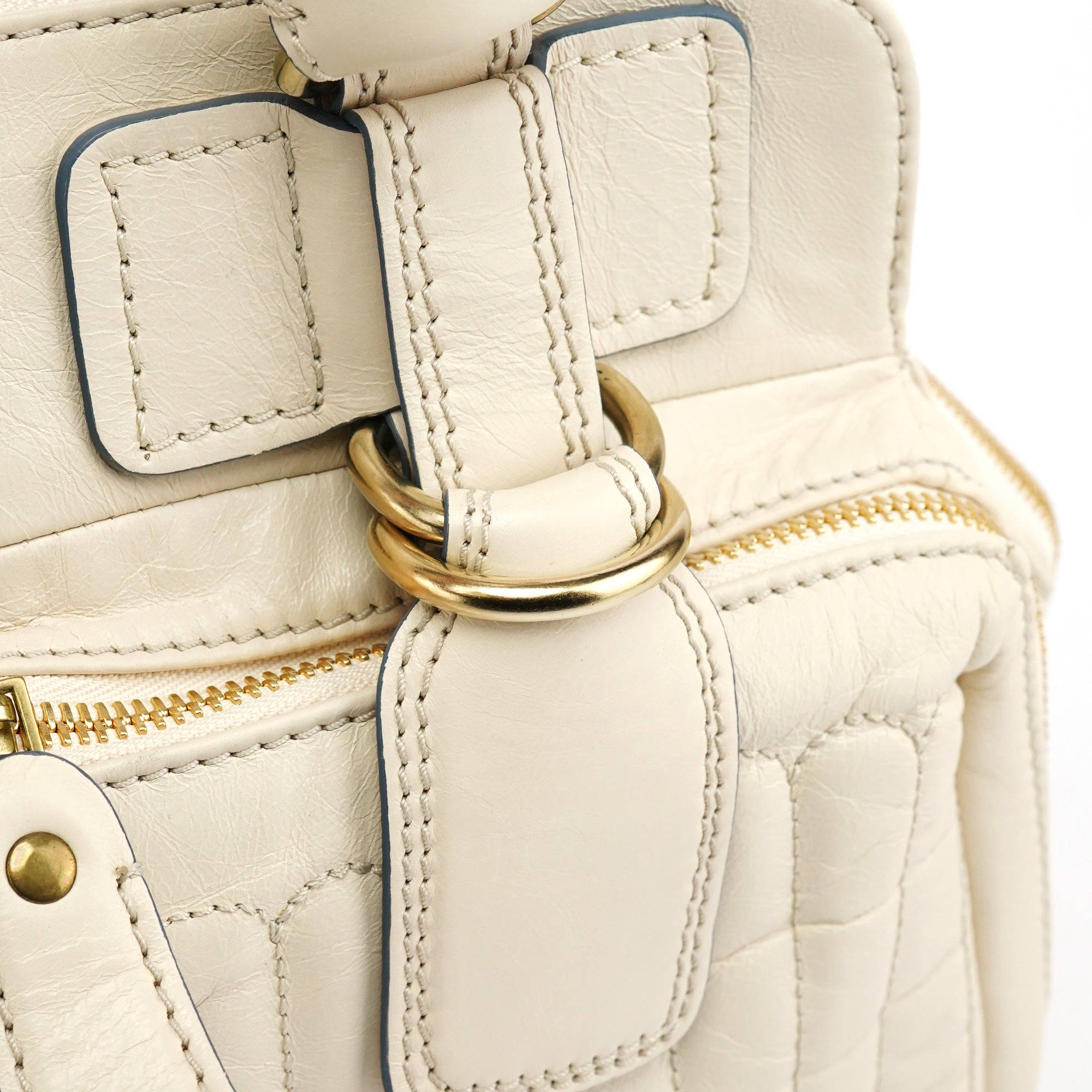 Chloe Ivory Leather Bay Tote Bag