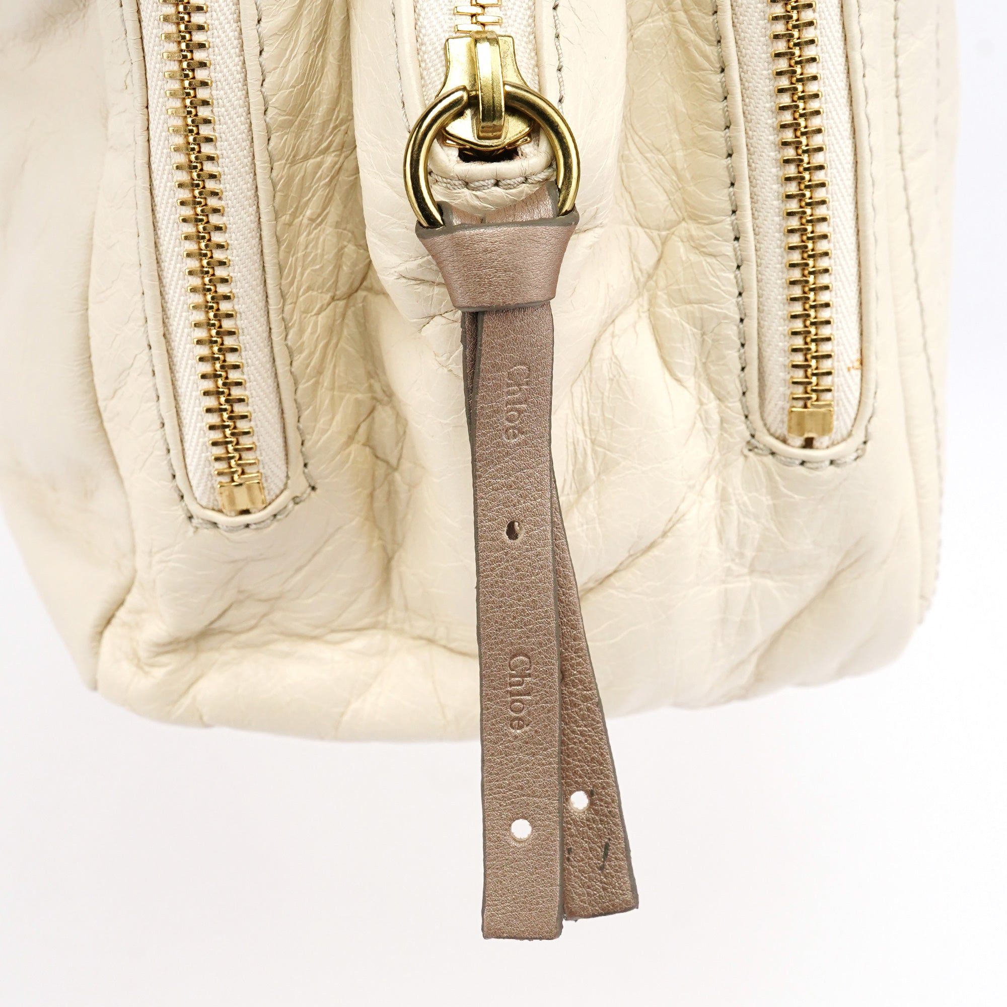 Chloe Ivory Leather Bay Tote Bag