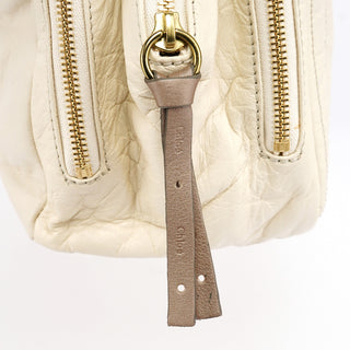 Chloe Ivory Leather Bay Tote Bag
